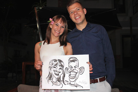 Caricaturist Alan Wedding Caricaturist for hire Gecko Live Entertainment