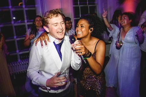 Kew Gardens Wedding Groom Singing with the band Gecko Live Entertainment