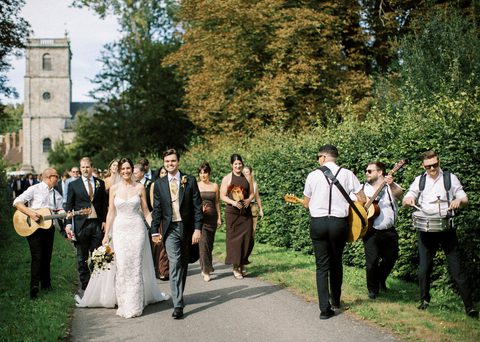 Roaming Band in the grounds at St Giles House Rupert and Sophie Camilla Arnhold Photography Gecko Live Entertainment