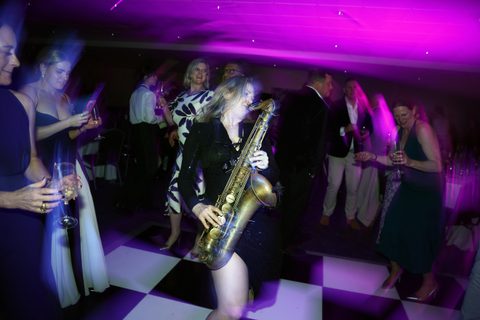 Sax Player on the dancefloor Rory Burns Charity Dinner Gecko Live Entertainment