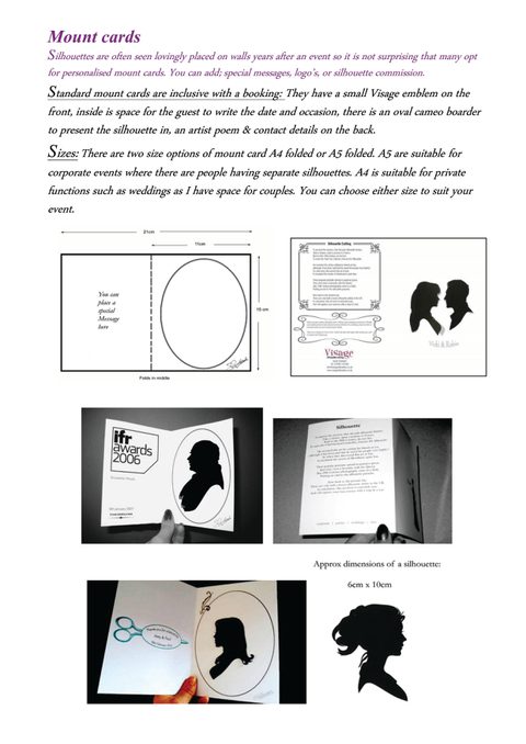 Silhouette Artist Mount Card Gecko Live Entertainment