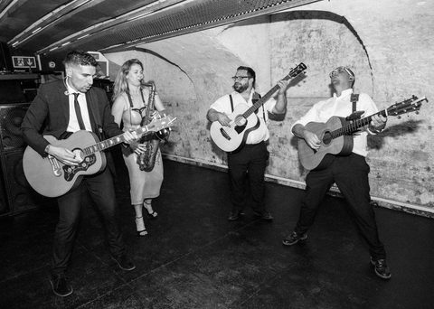 The Strolling Tones in the nightclub at St Giles House - Camilla Arnold Photography